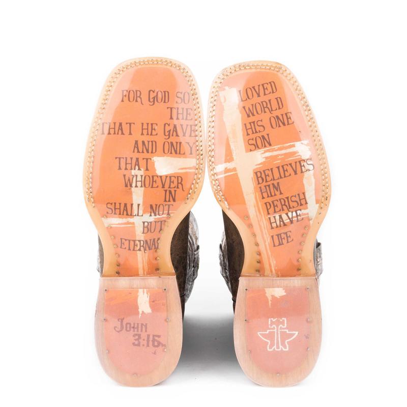 Womens Brown Leather My Savior Cowboy Boots