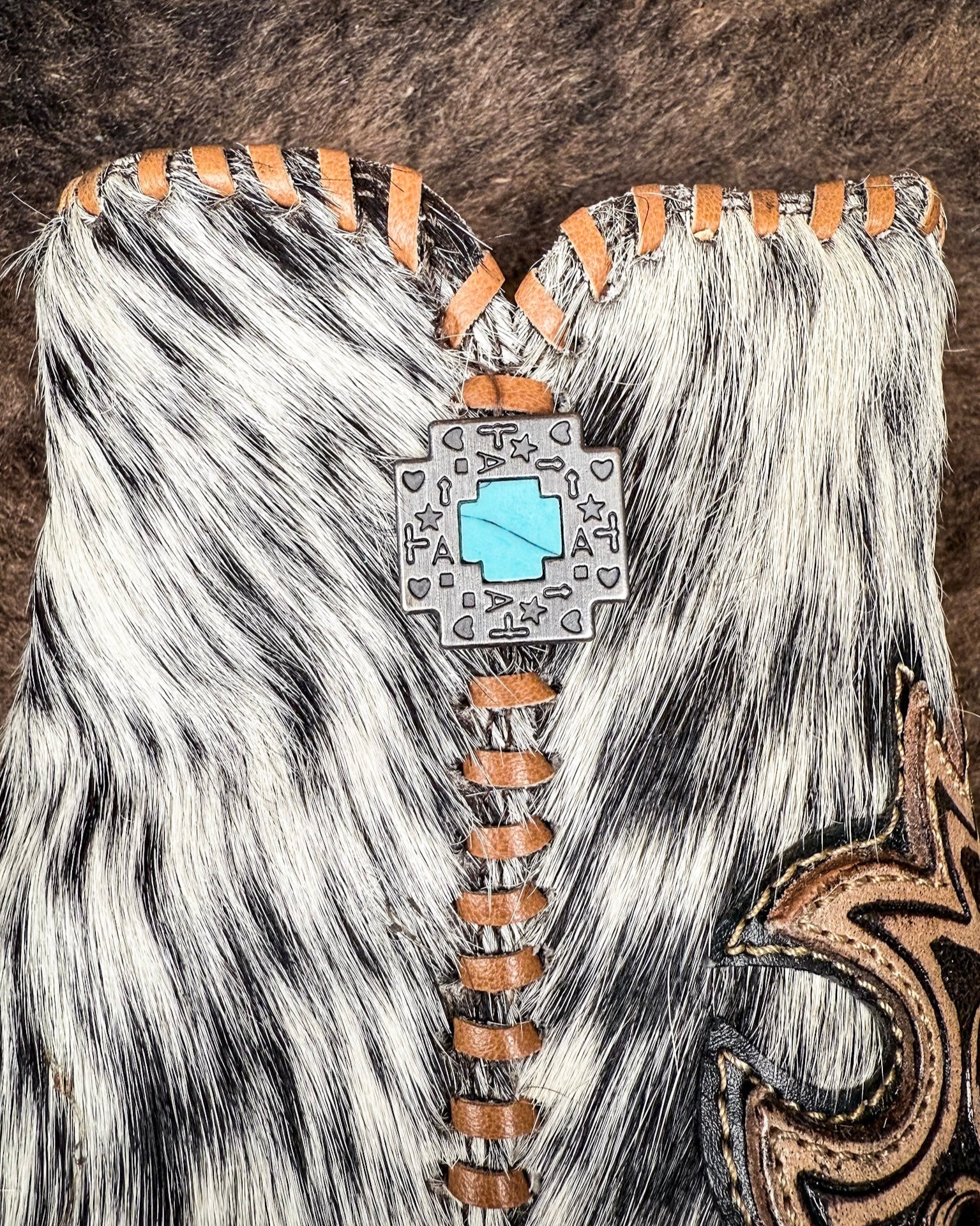 Genuine Cowhide Vintage Western Ankle Boots