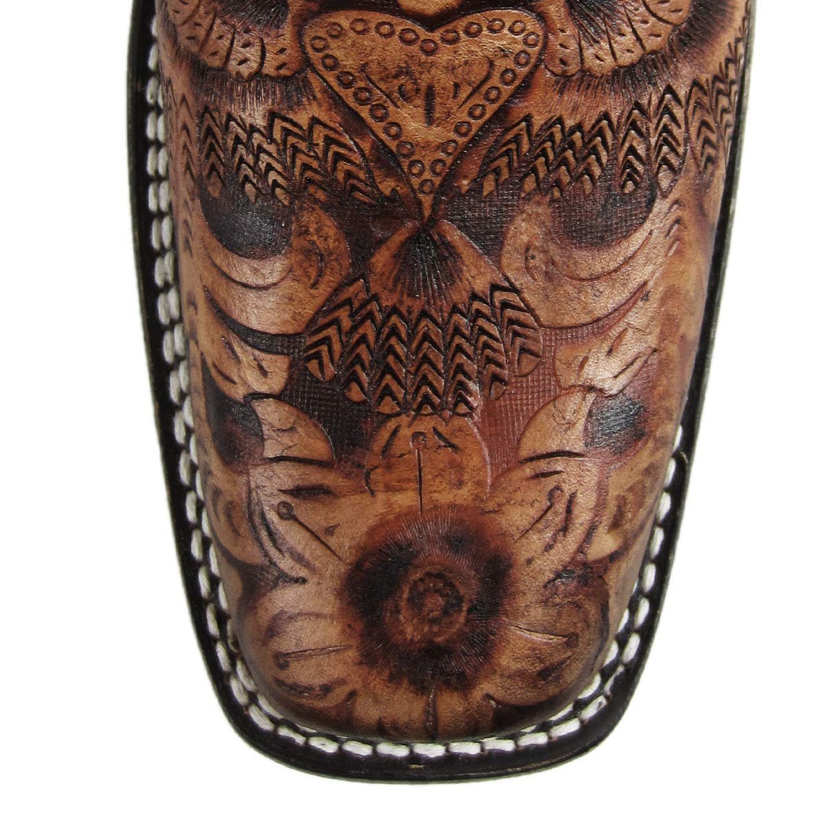 Women's Hand Tooled Square Toe Western Boot