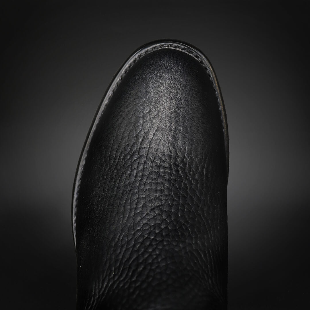 Oiled Cowhide Leather Oval Toe Ankle Boot