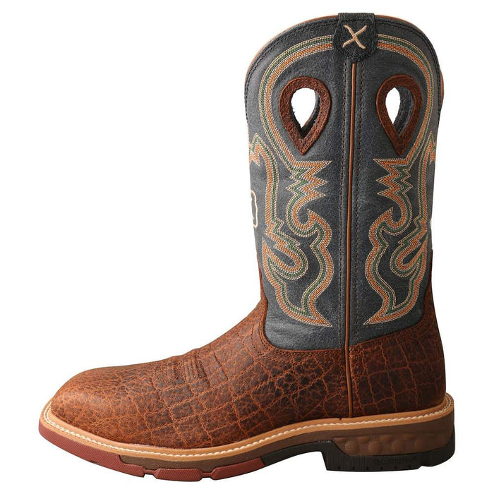  Men's Distressed Peacock Alloy Square Toe Boot