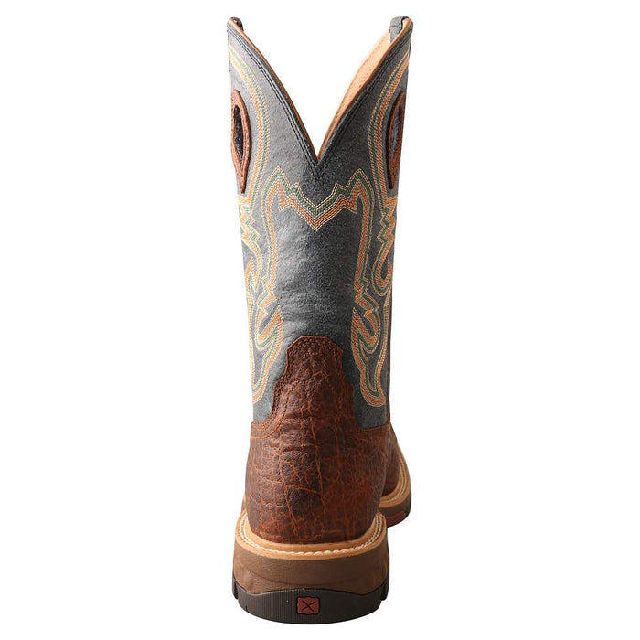  Men's Distressed Peacock Alloy Square Toe Boot