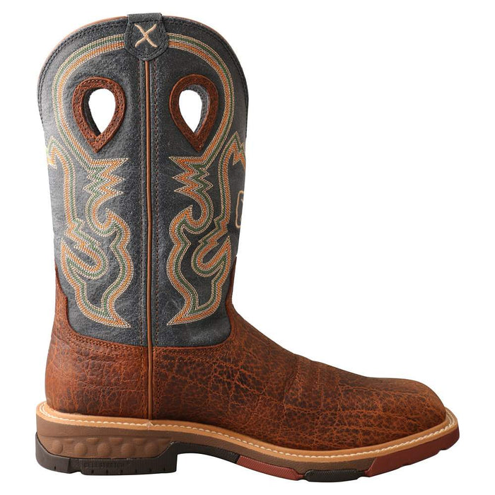  Men's Distressed Peacock Alloy Square Toe Boot