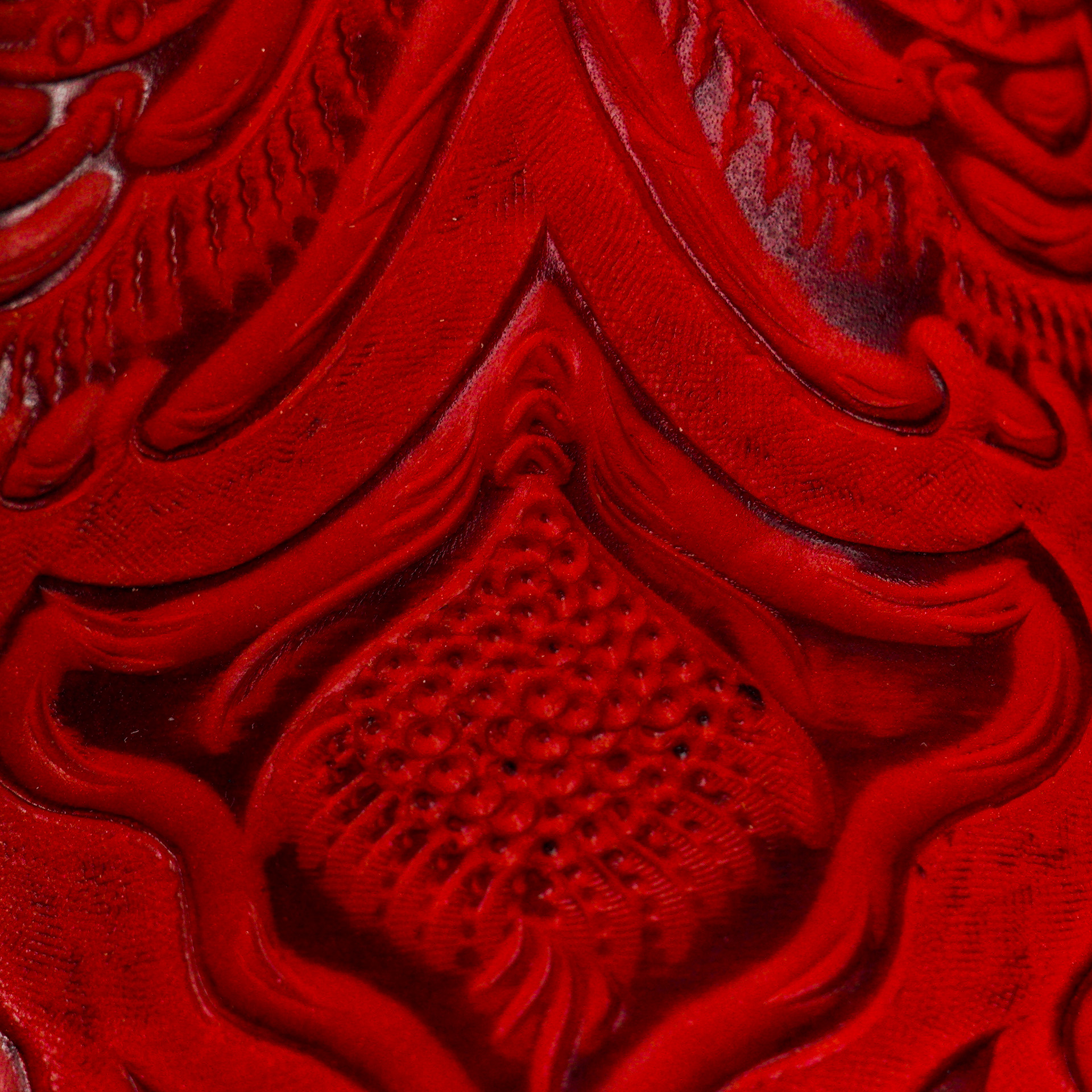 Red Hand Tooled Square Toe Boots