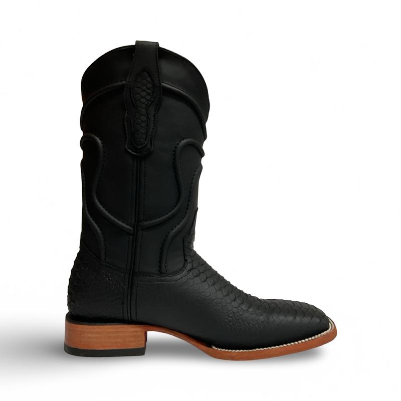 Red Sole Python Western Leather Boots