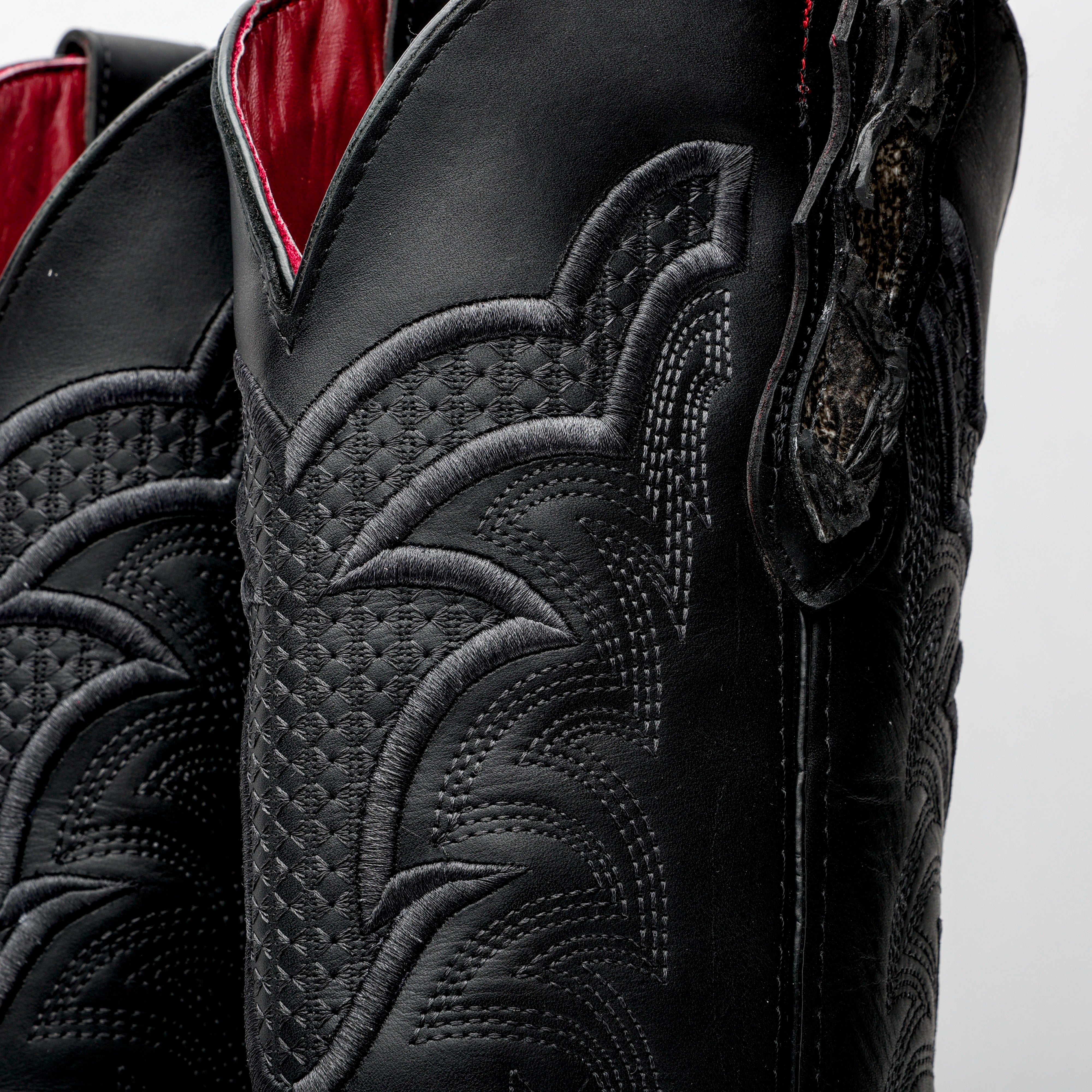 Midnight Grey Jumbo Pirarucu Square Toe Leather Boots