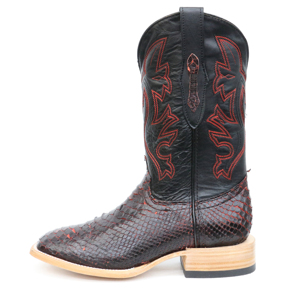 Premium Exotic Python Square Toe Boots 
