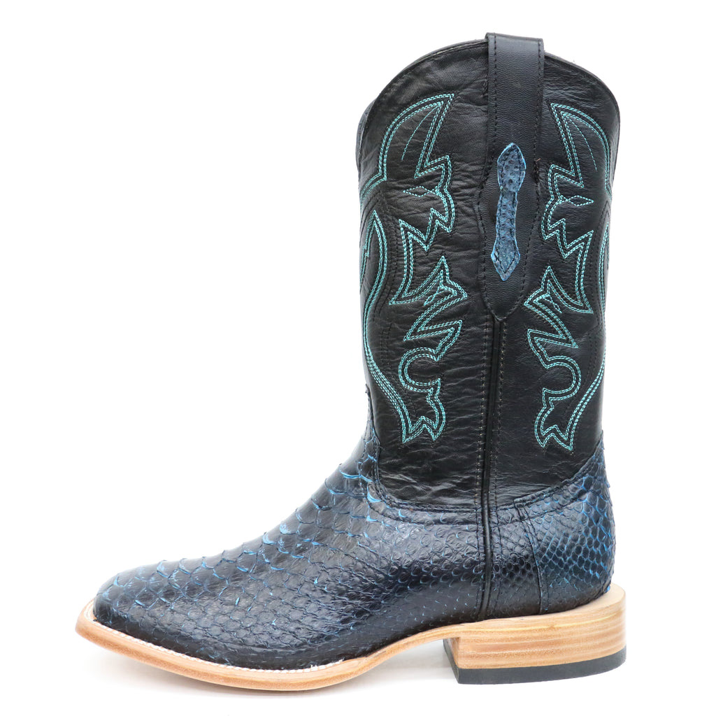 Premium Exotic Python Square Toe Boots 