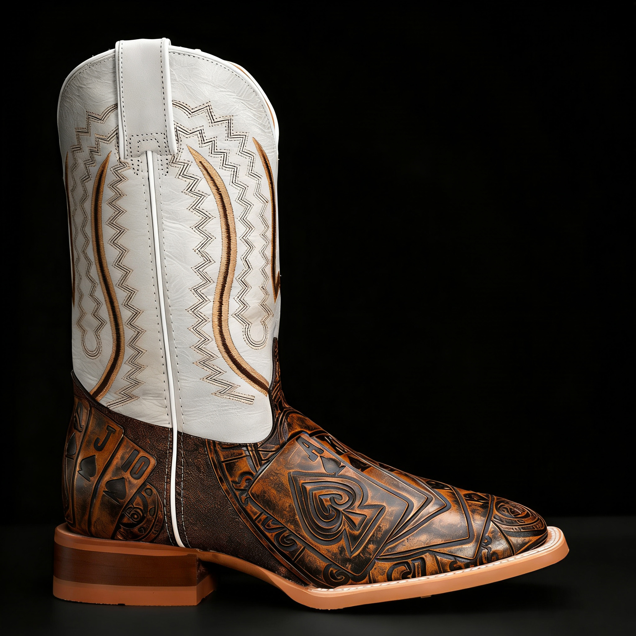 Western Gambler Leather Cowboy Boots