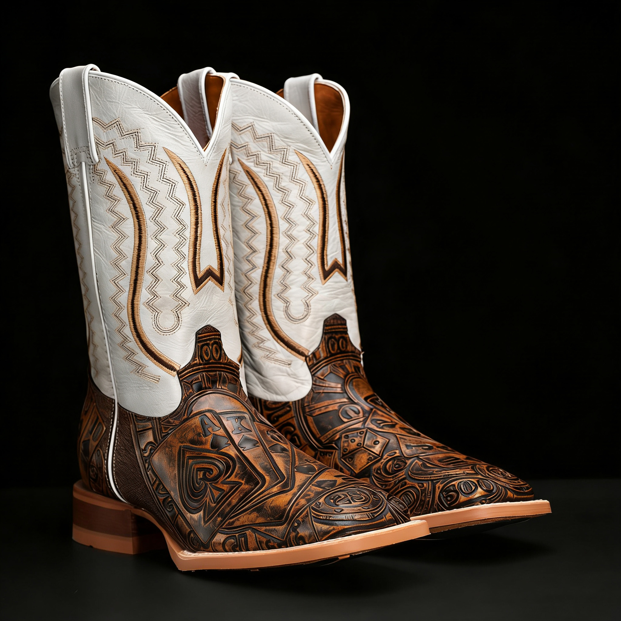 Western Gambler Leather Cowboy Boots
