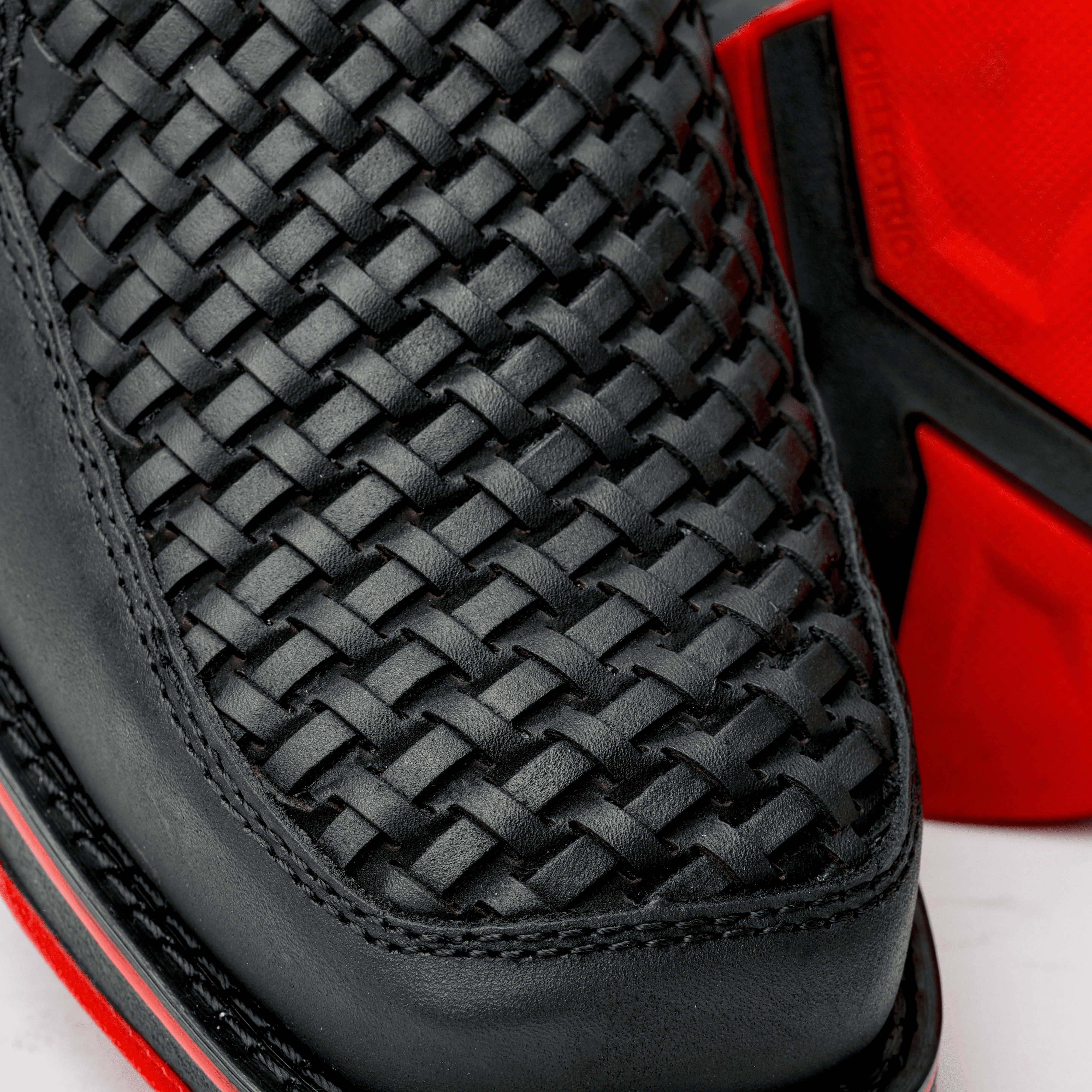 Black Basketweave 3D Lightweight Soles Leather Ankle Boots