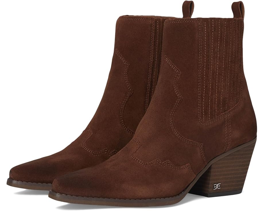 Western Suede Ankle Cowgirl Boots