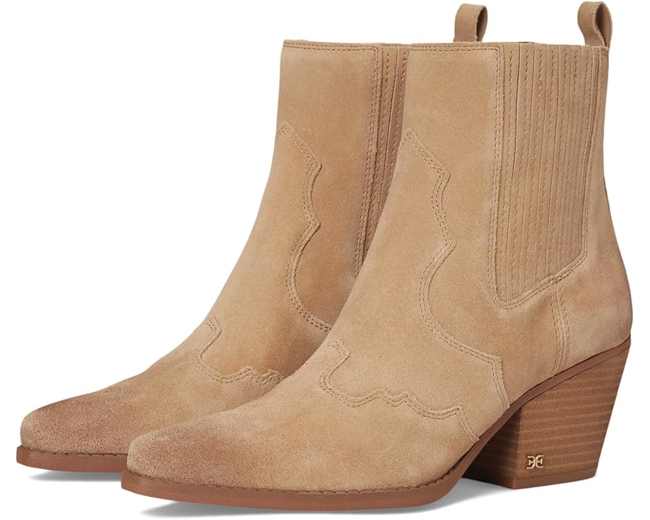 Western Suede Ankle Cowgirl Boots