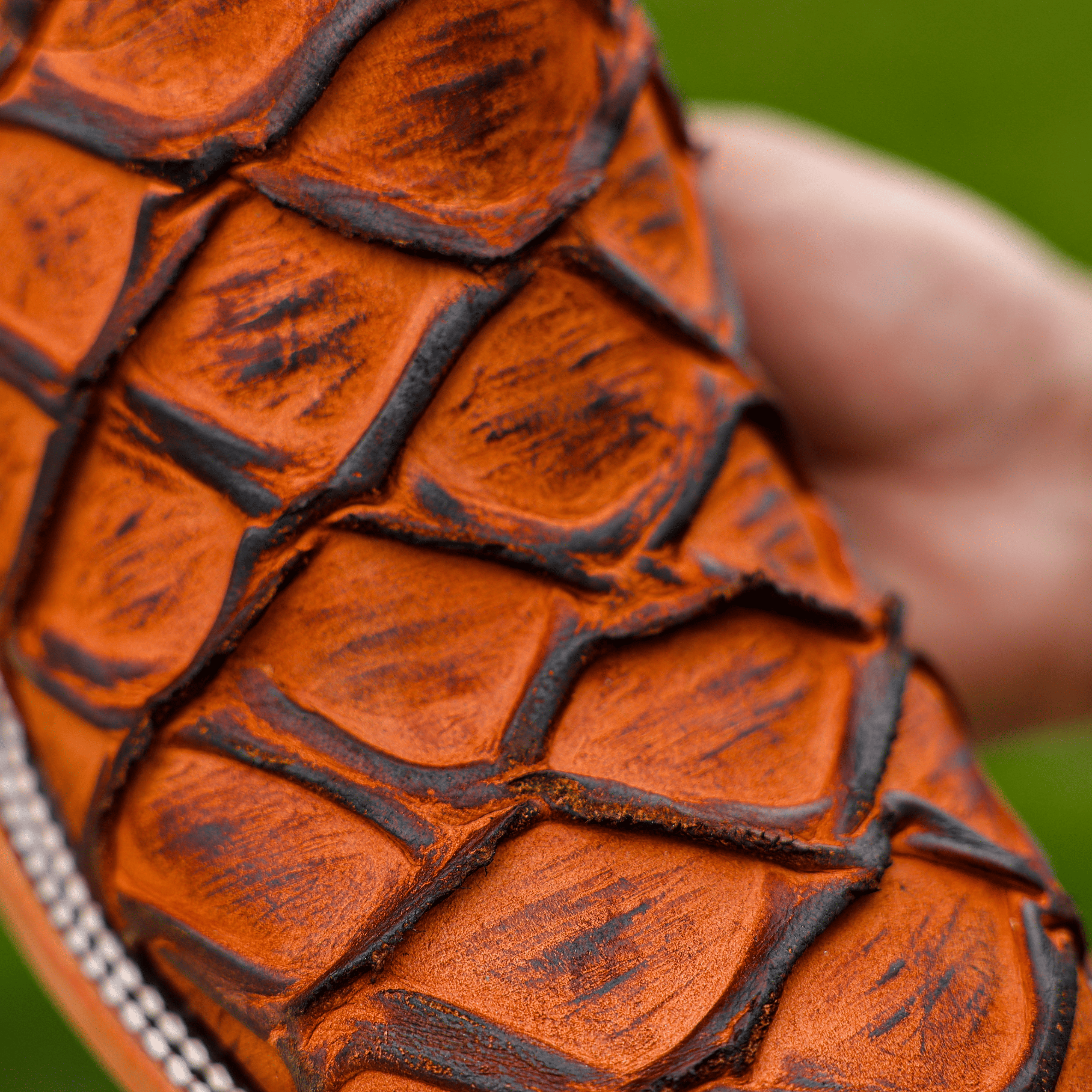 Matte Rustic Cognac Pirarucu Leather Boots