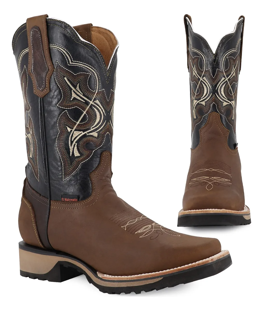 Black Square Toe Cowboy Boots