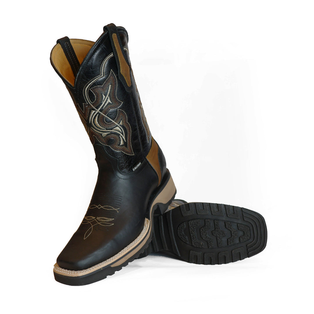 Black Square Toe Cowboy Boots