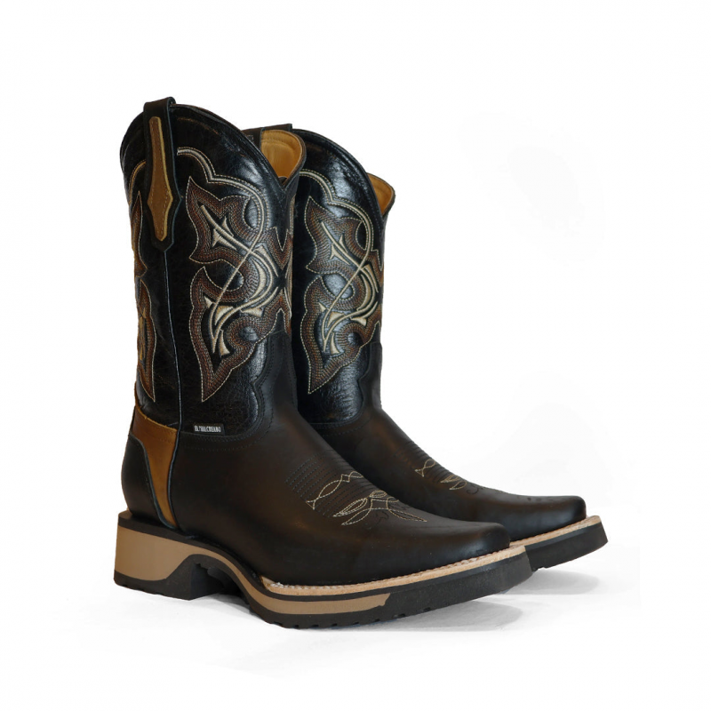 Black Square Toe Cowboy Boots