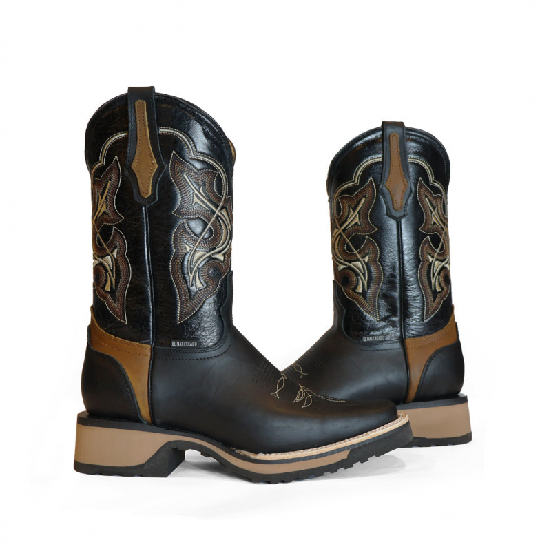 Black Square Toe Cowboy Boots