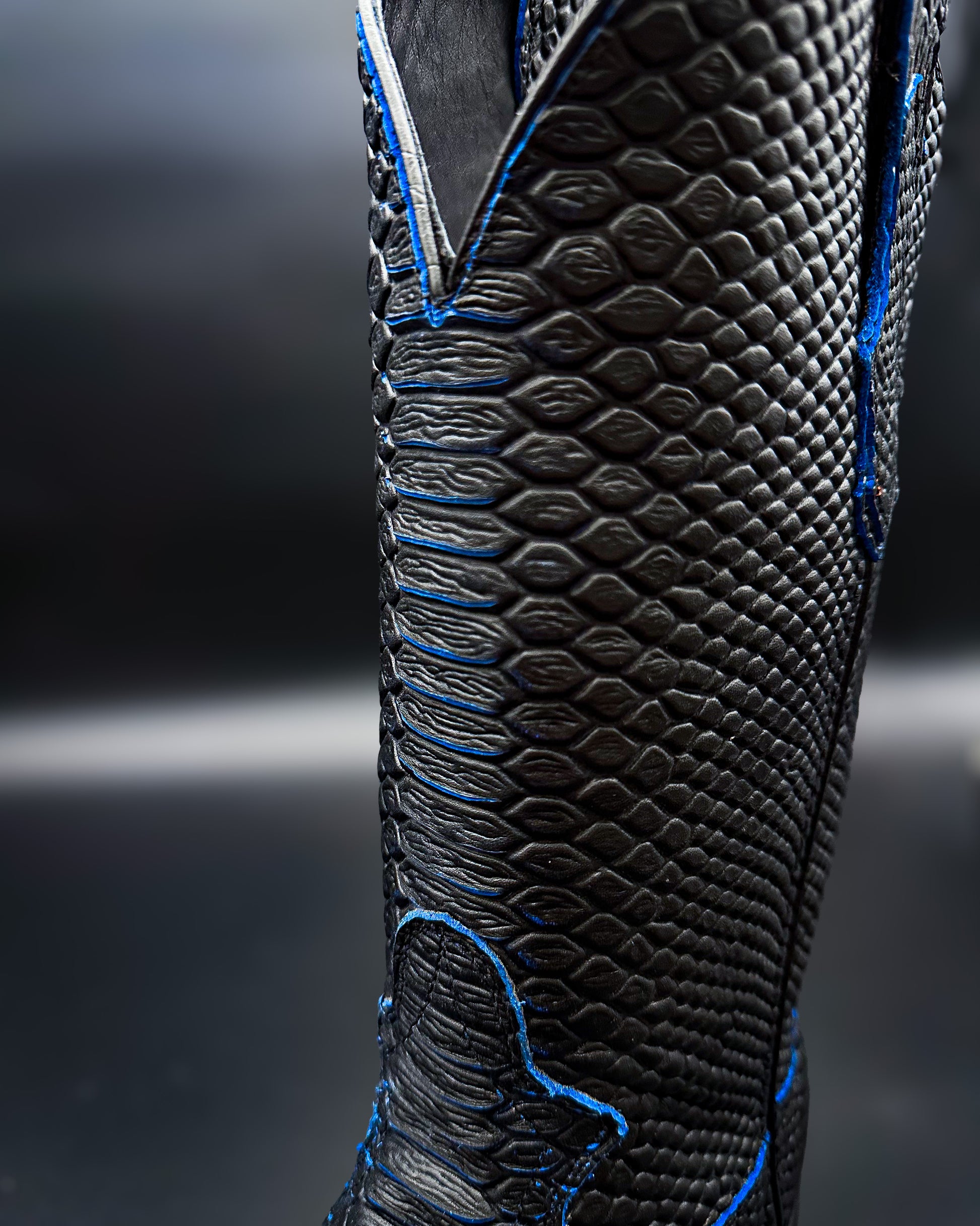 Blue Full Python Print Cowboy Boot