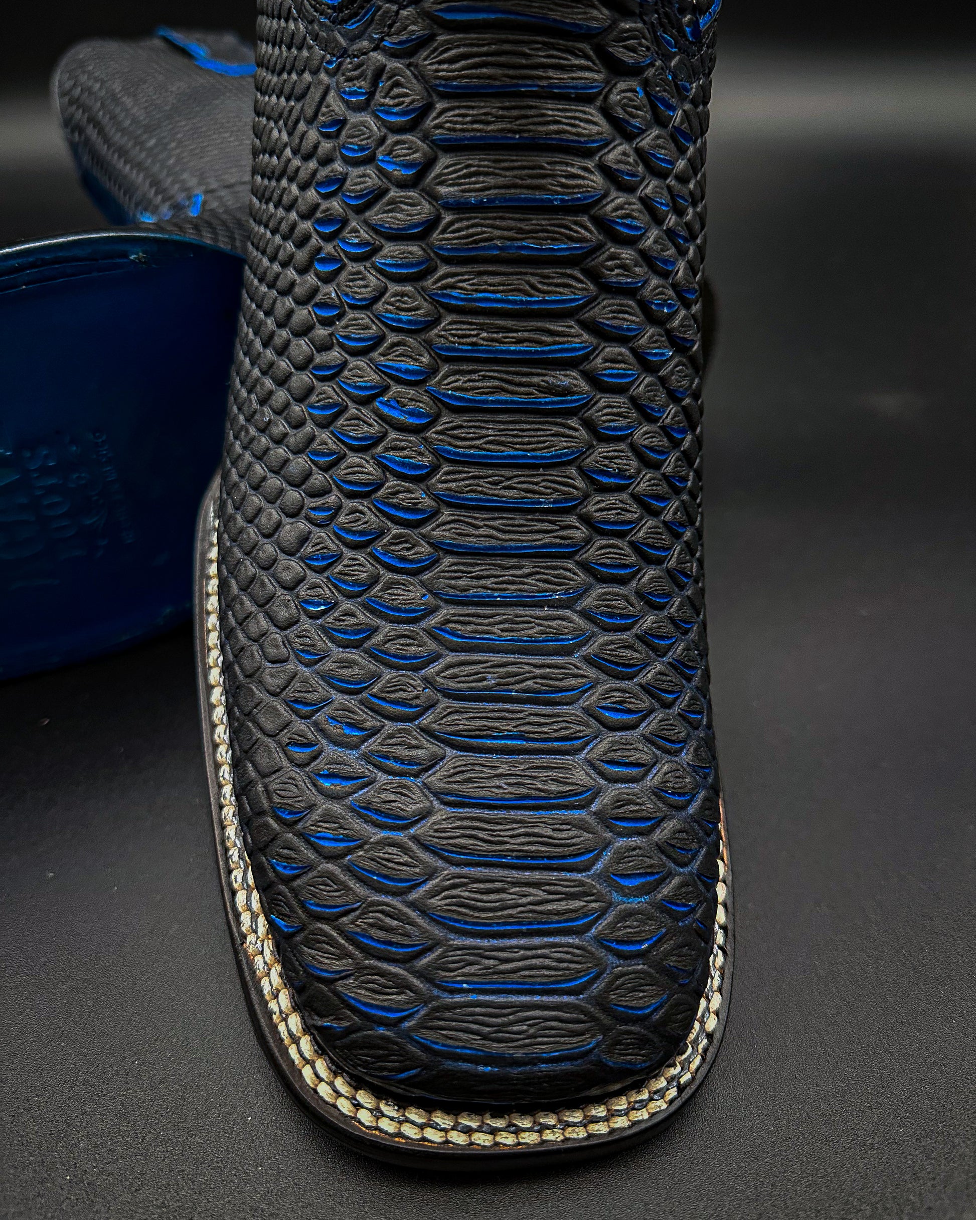 Blue Full Python Print Cowboy Boot