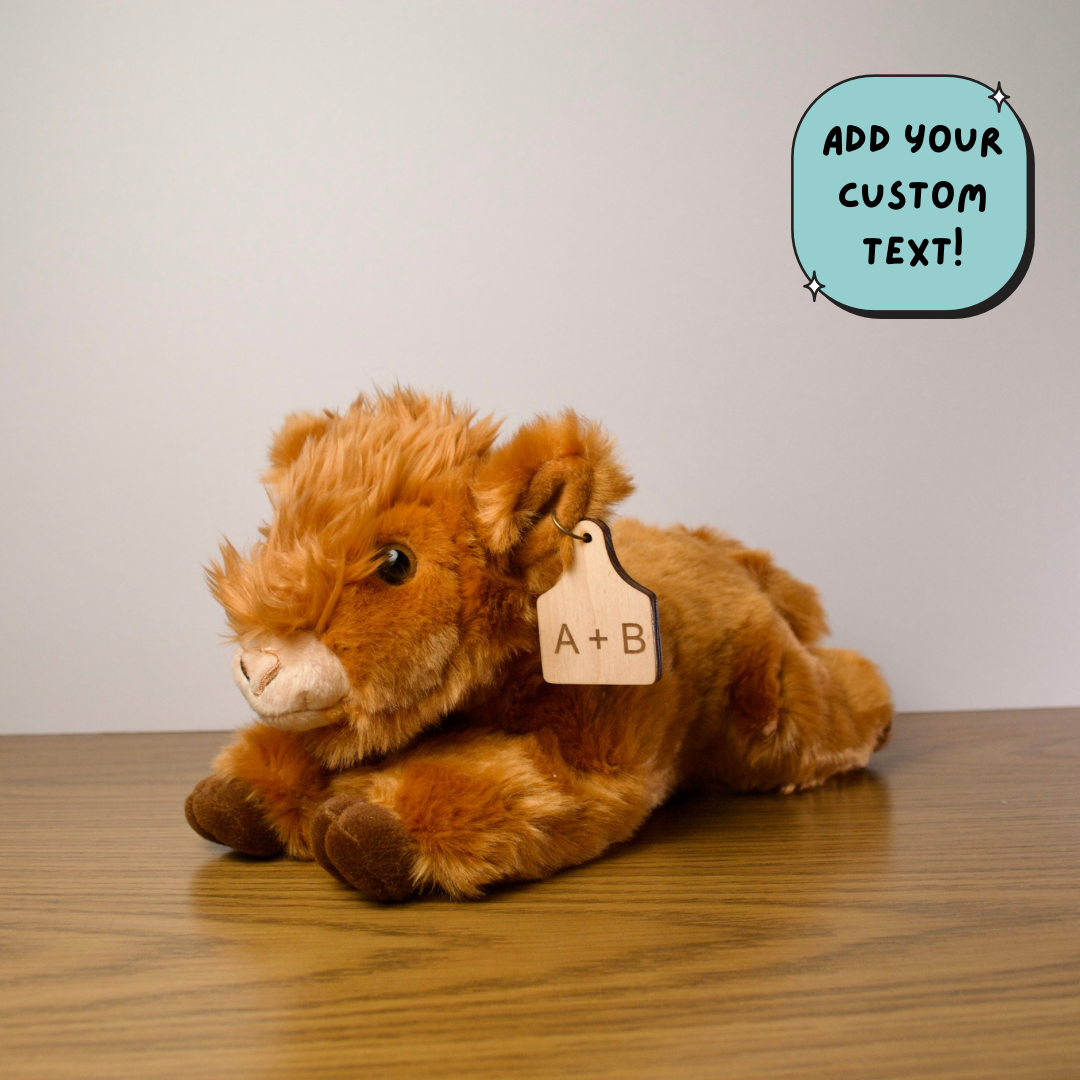 Personalized Highland Calf Plush With Cow Tag