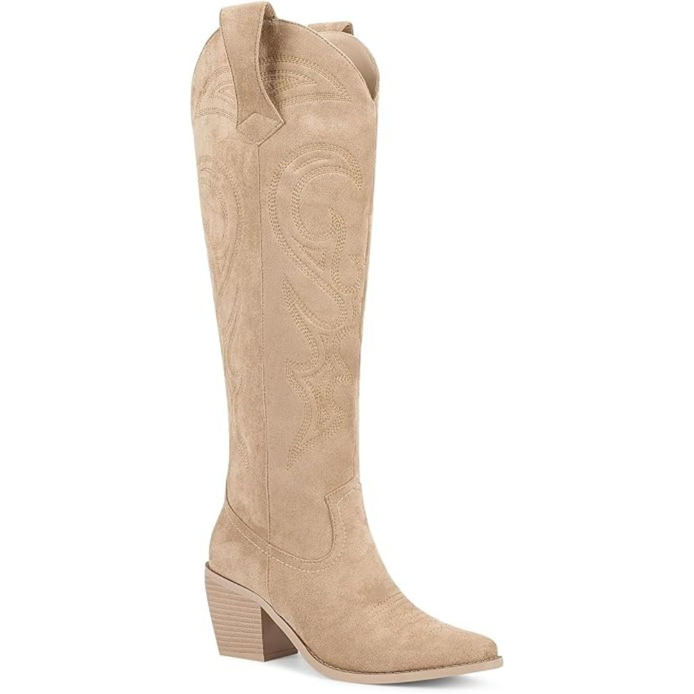 Unique Embroidery Knee High Cowgirl Boots