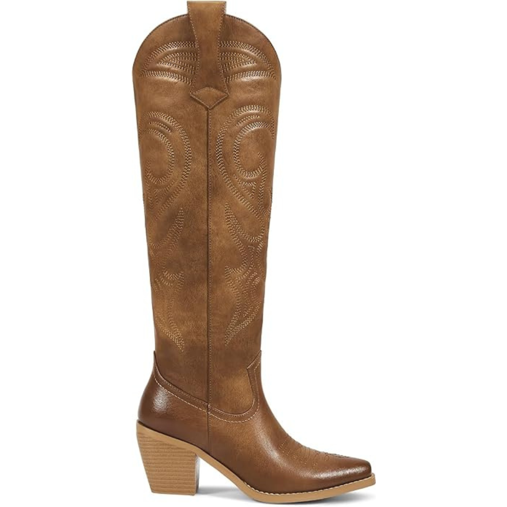 Unique Embroidery Knee High Cowgirl Boots