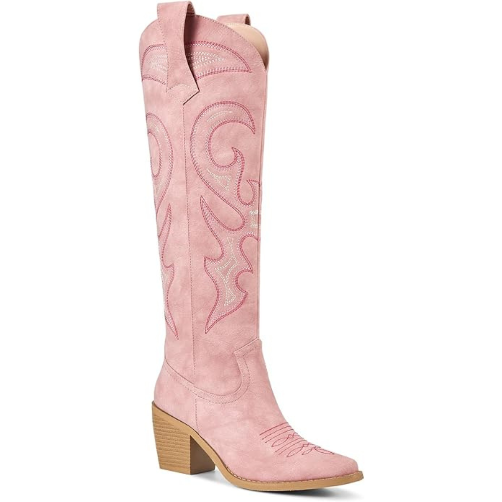 Unique Embroidery Knee High Cowgirl Boots