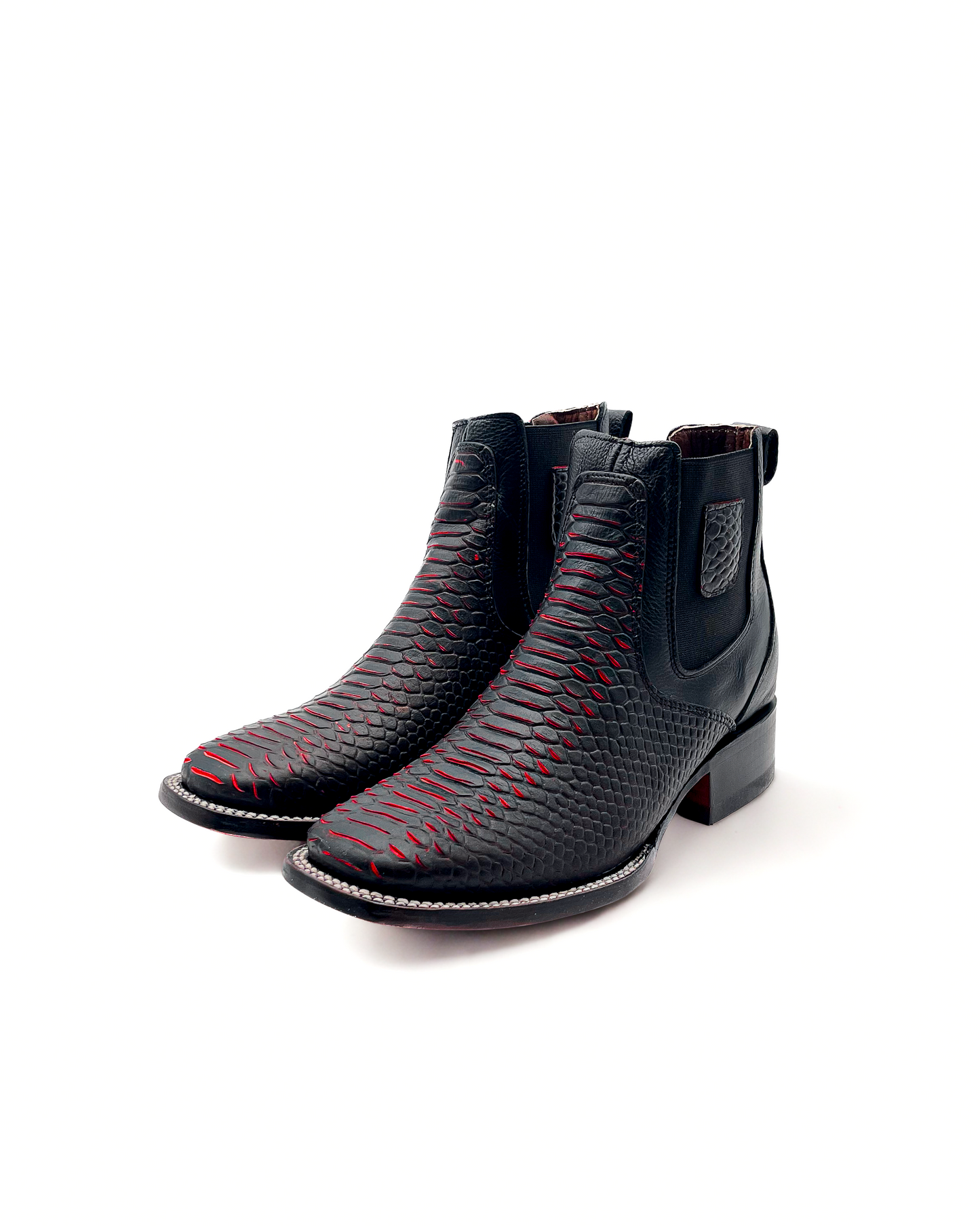 RED Python Print Ankle Boot