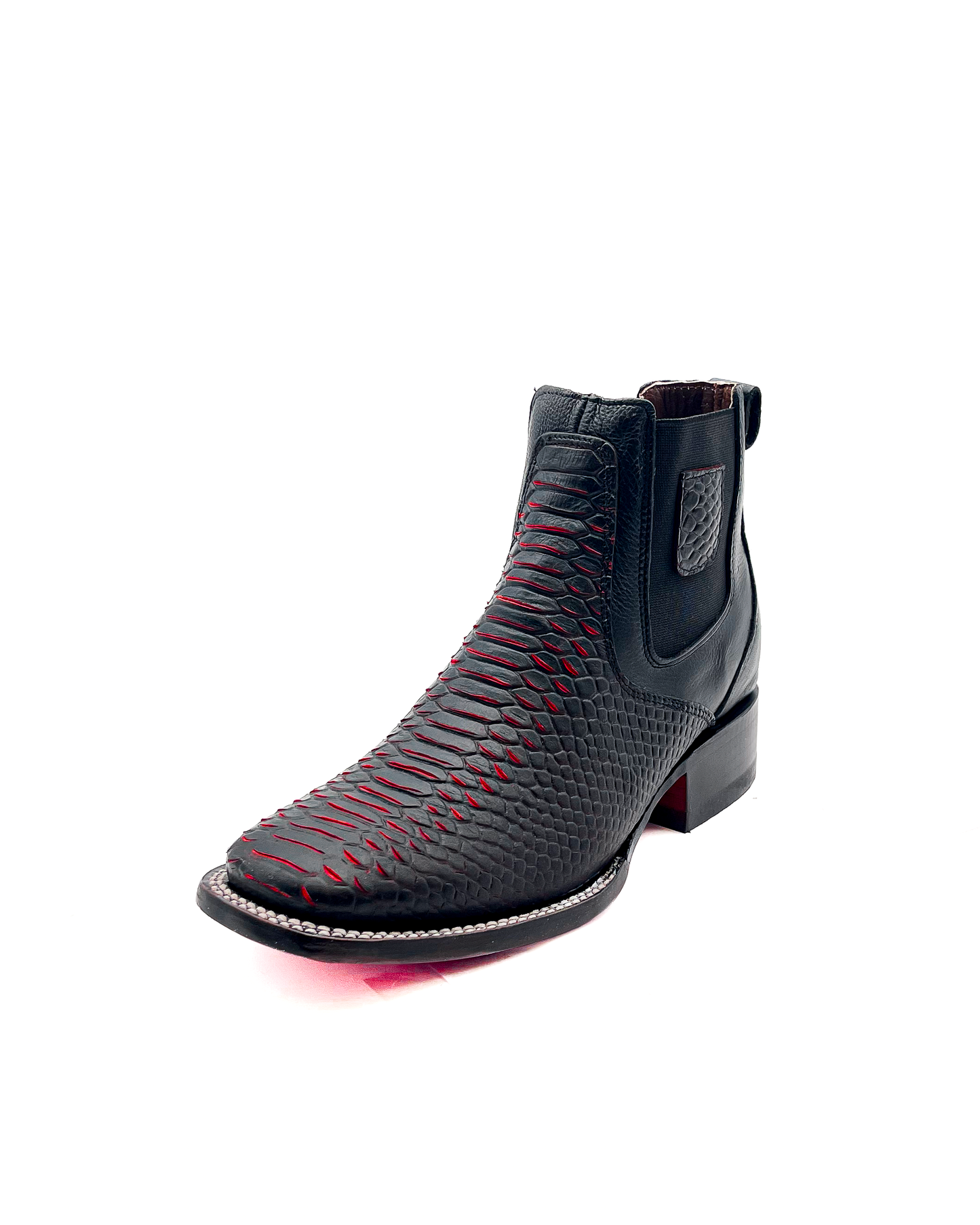 RED Python Print Ankle Boot