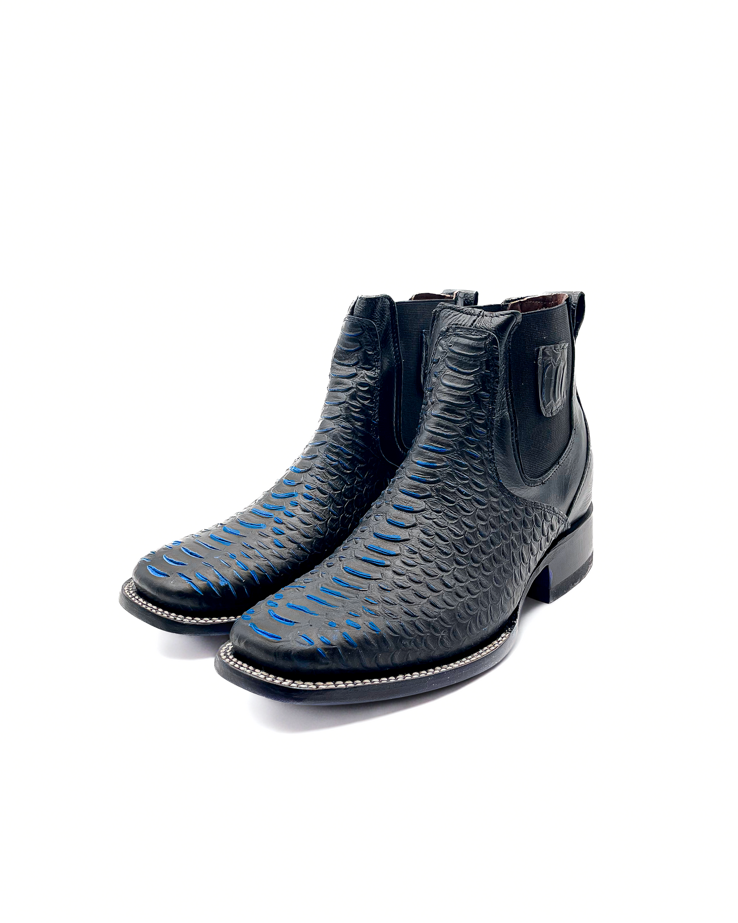 BLUE Python Print Ankle Boot