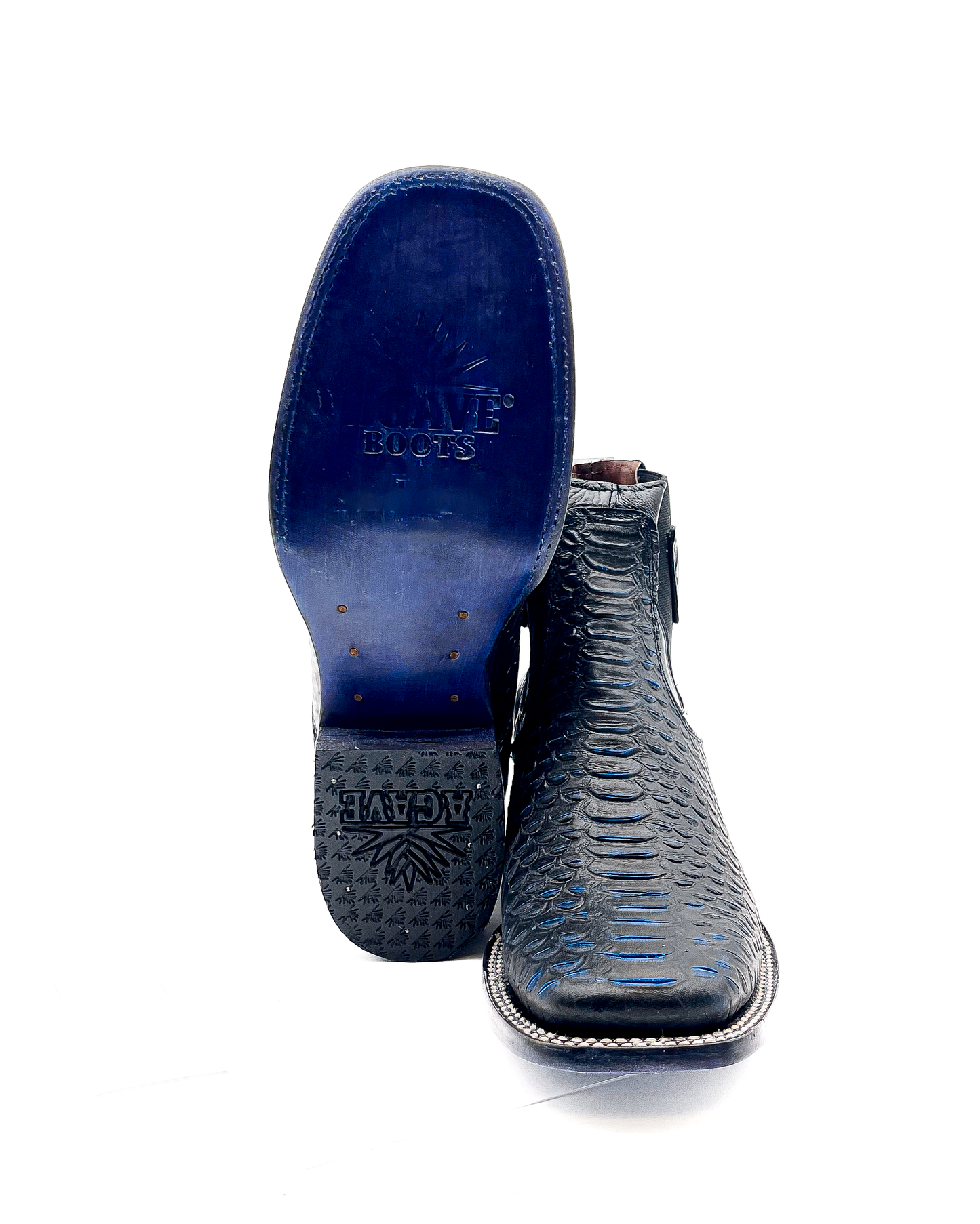 BLUE Python Print Ankle Boot