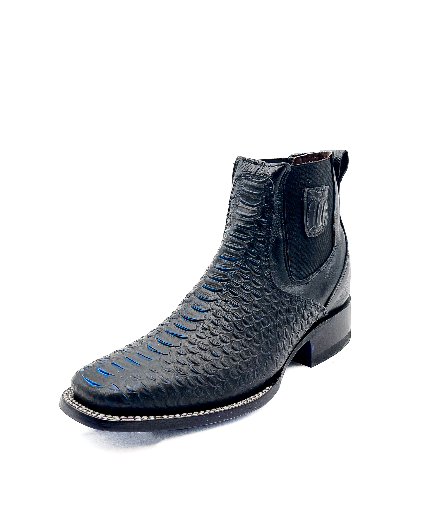 BLUE Python Print Ankle Boot