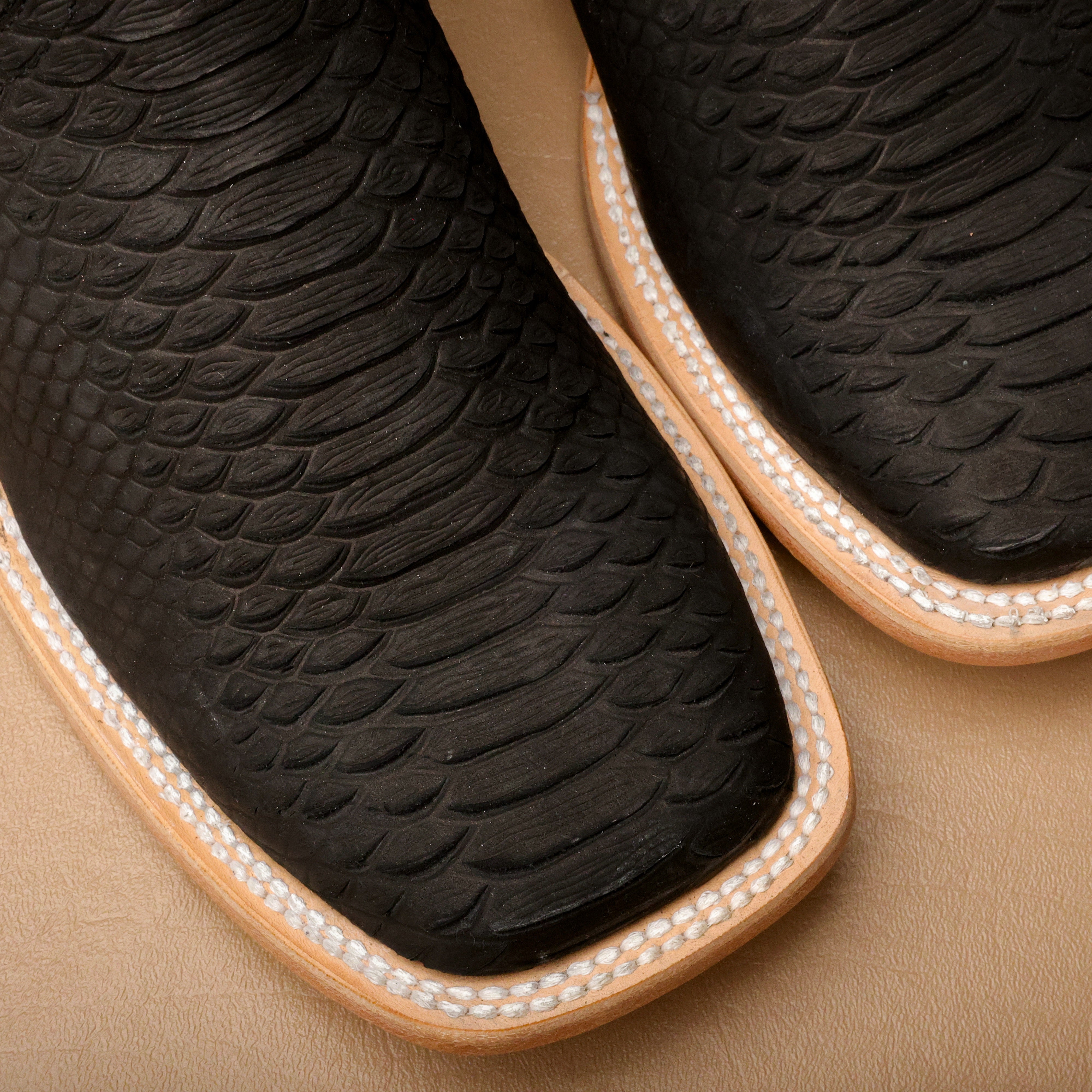 Matte Black Python Leather Boots