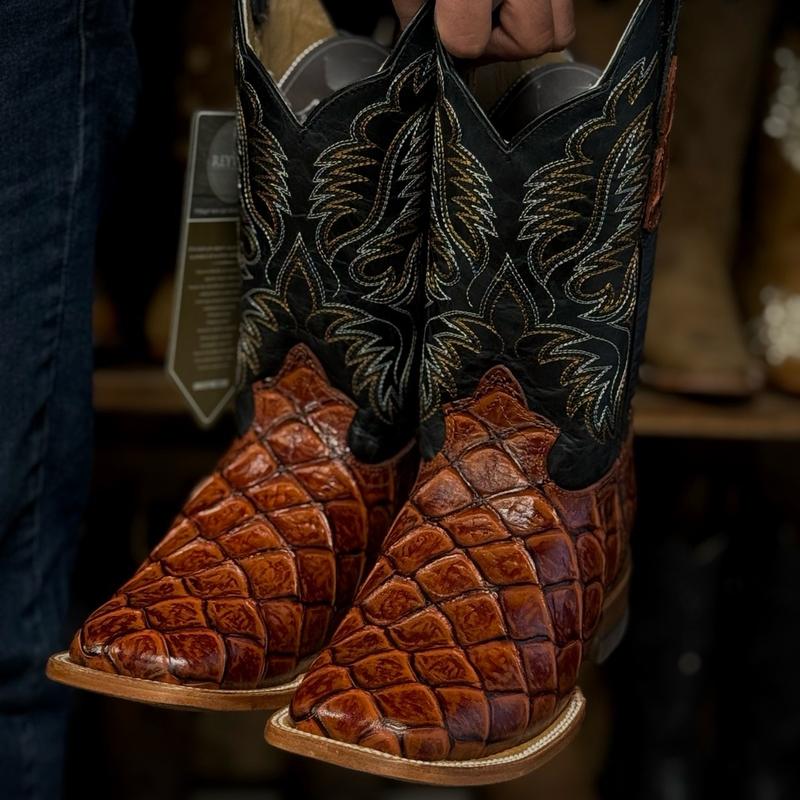 Men's Fish Print Western Boots