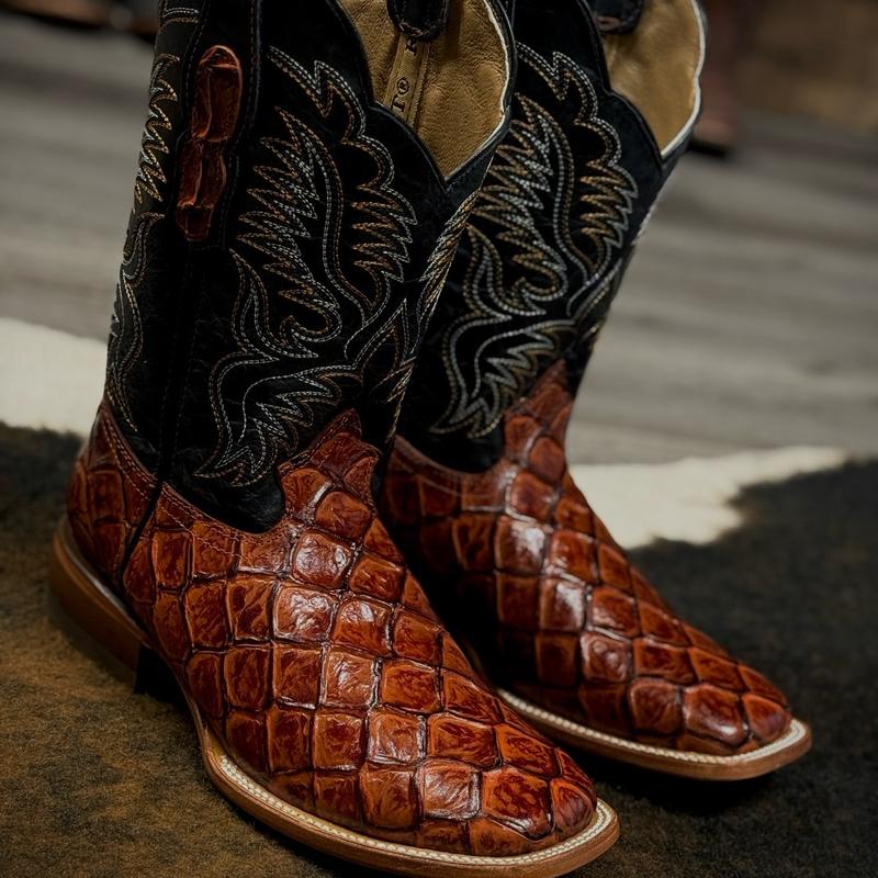Men's Fish Print Western Boots