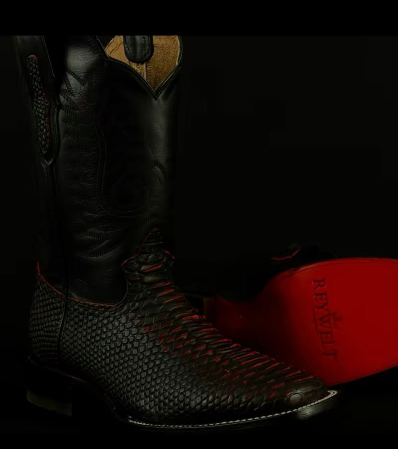 Handmade Cherry Python Cowboy Boots