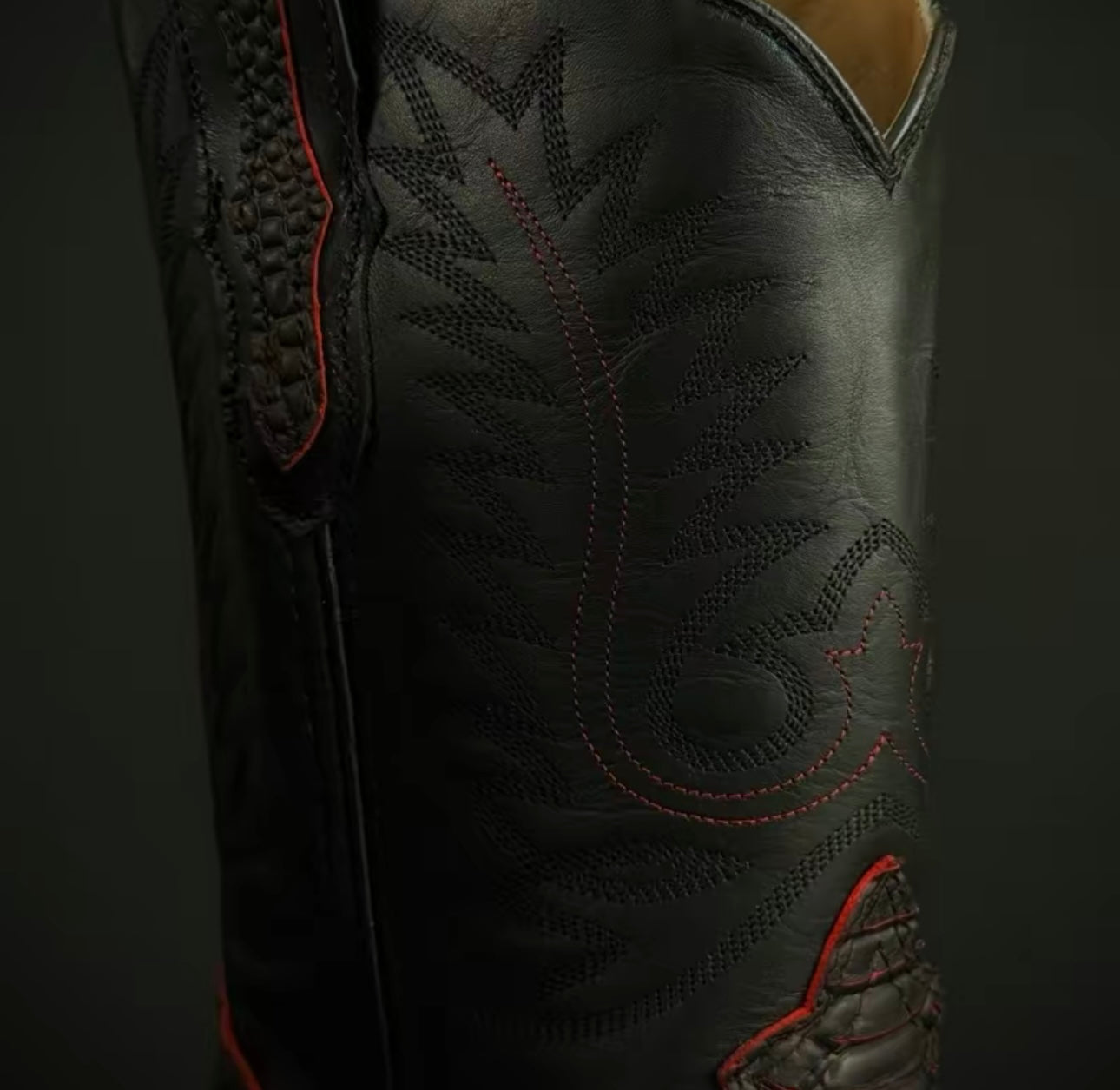 Handmade Cherry Python Cowboy Boots