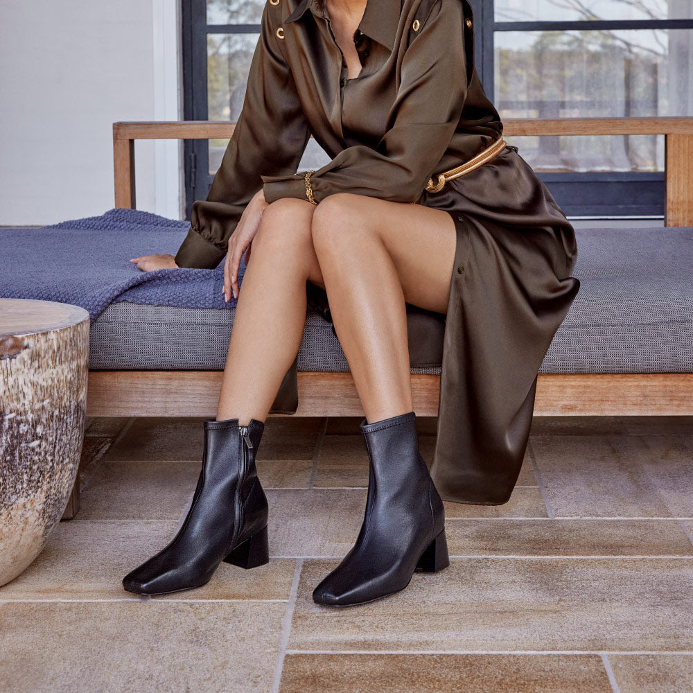 Women’s Black Block-Heel Ankle Boots