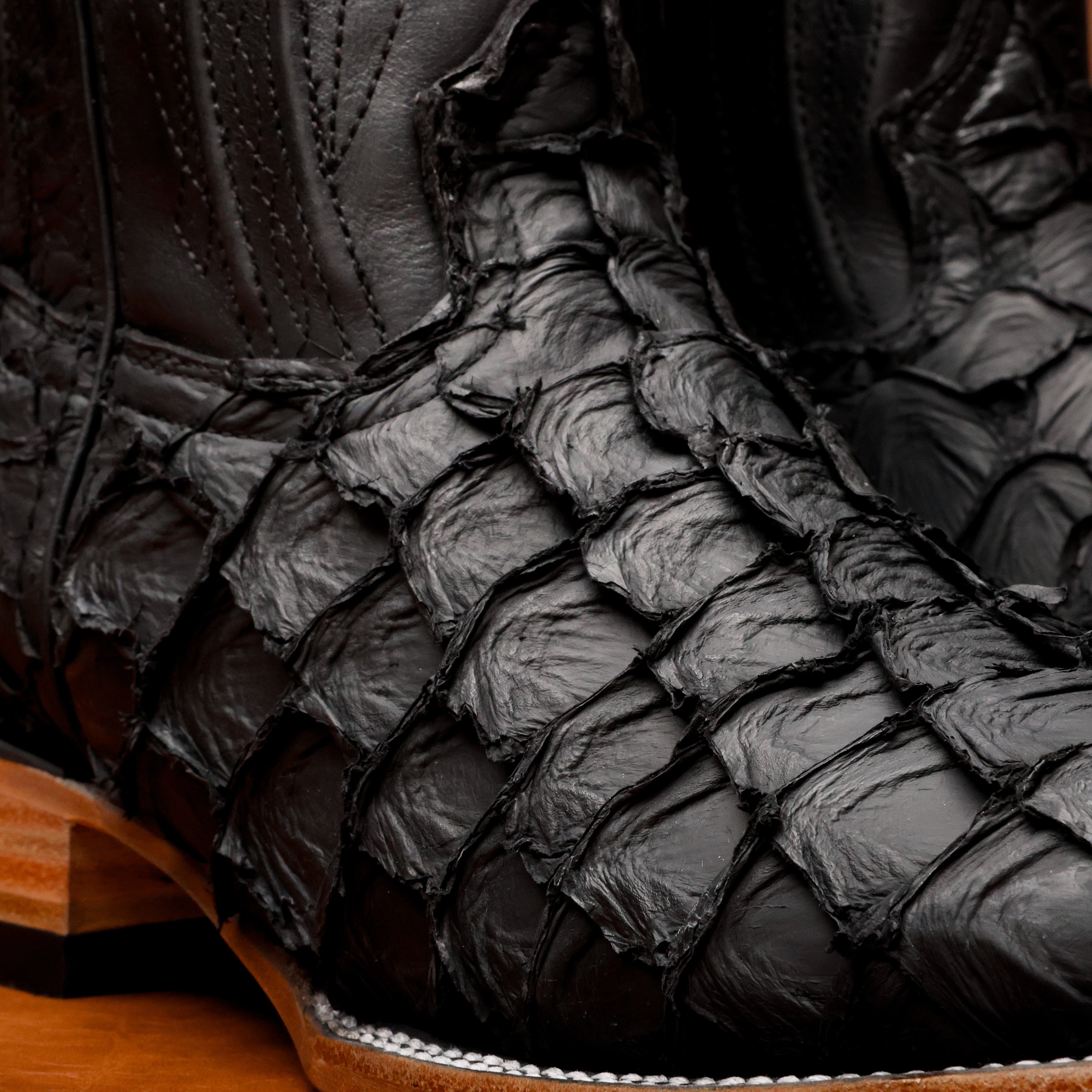 Original Wide Square Toe Matte Pirarucu Fish Boots