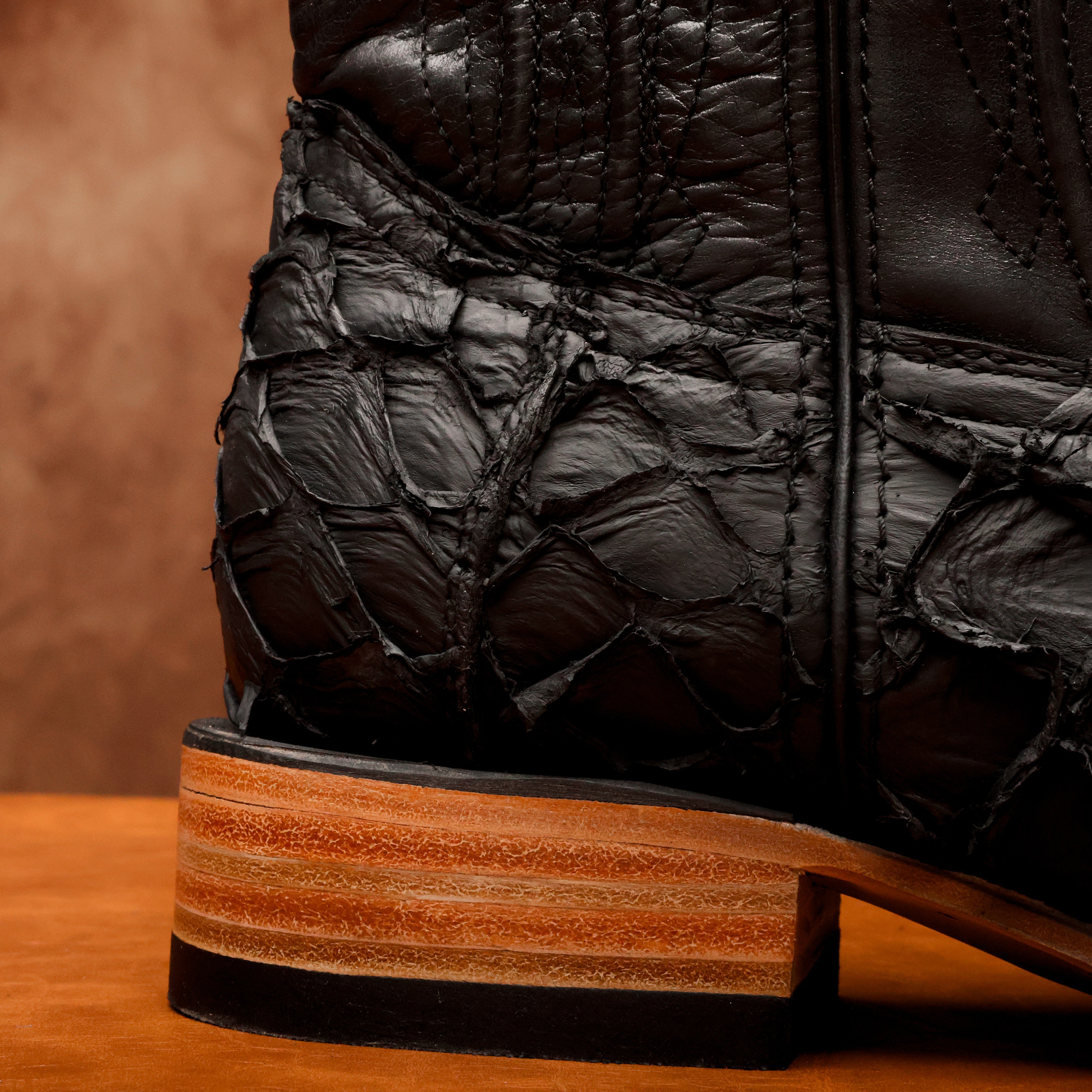 Original Wide Square Toe Matte Pirarucu Fish Boots