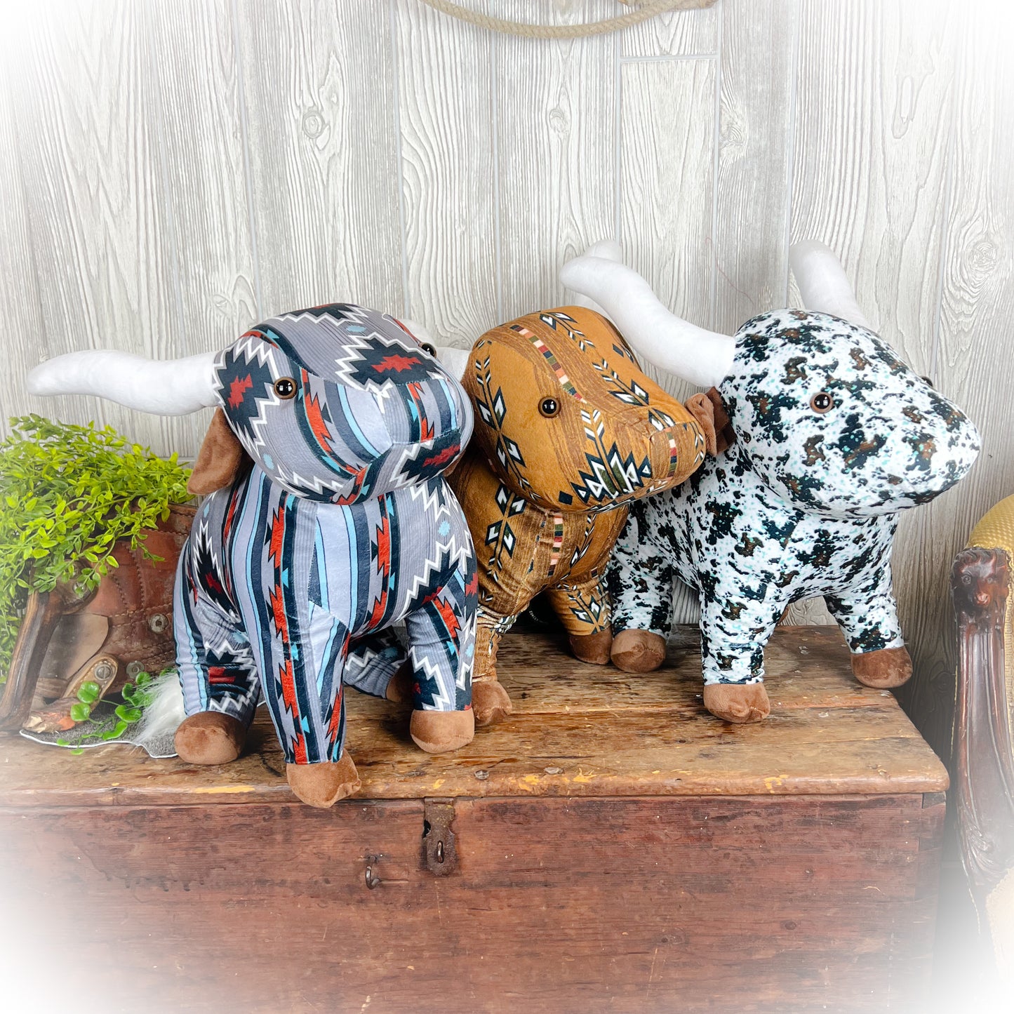 Longhorn Bull Western Plushie – Multiple Colors