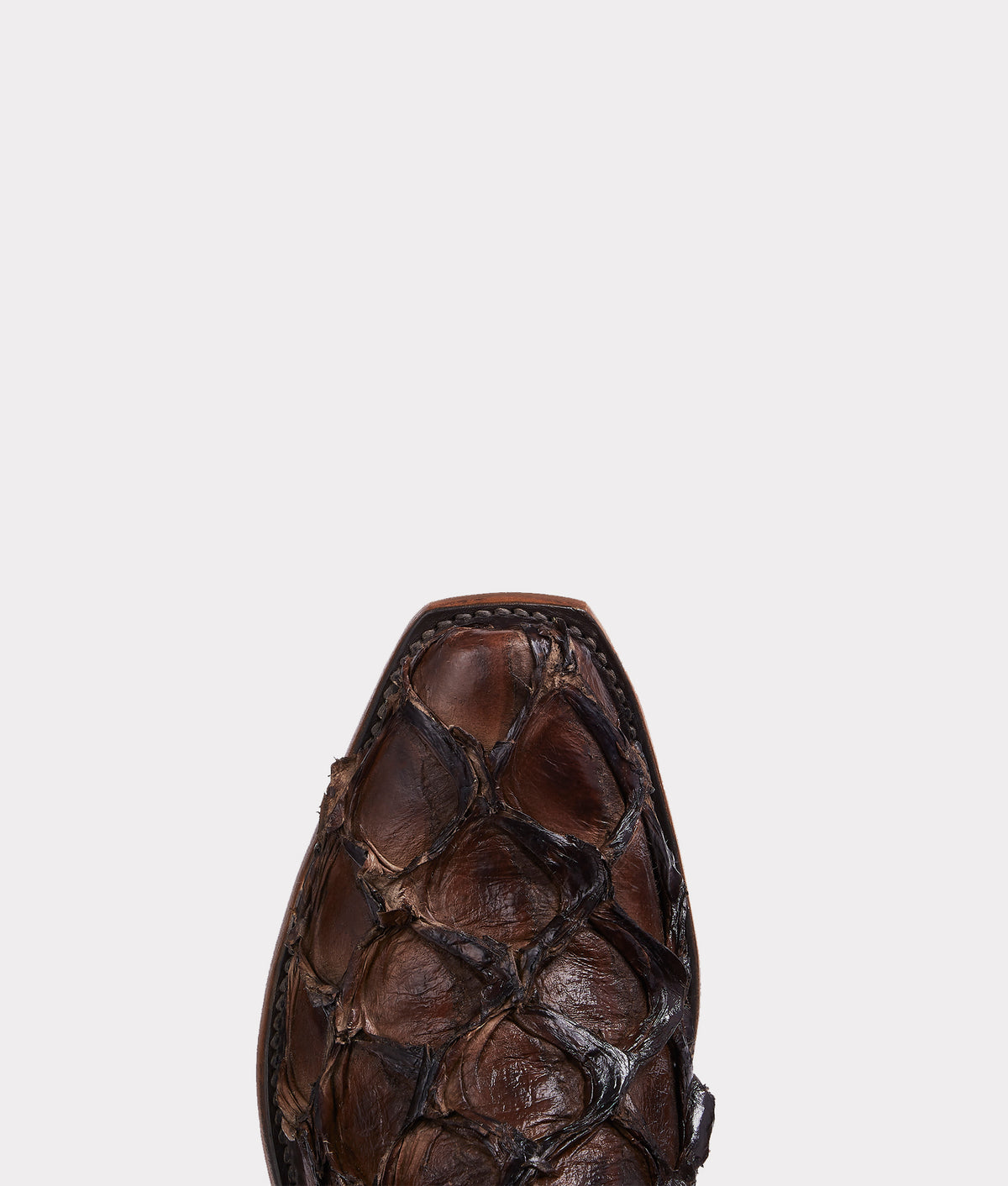 Handmade Chocolate Brown Brooks Pirarucu Cowboy Boots