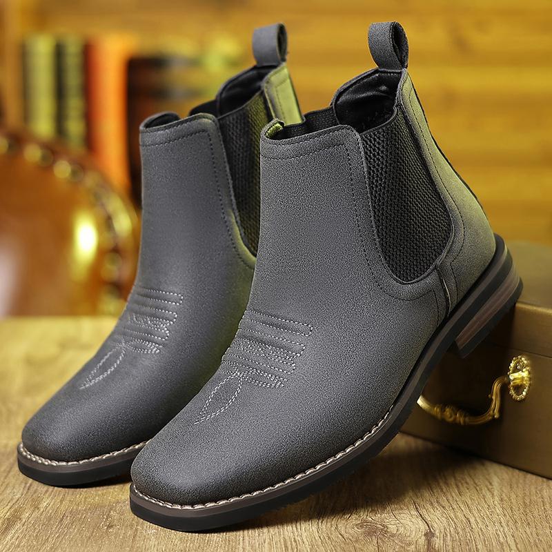 Men's Square Toe Chelsea Ankle Boots