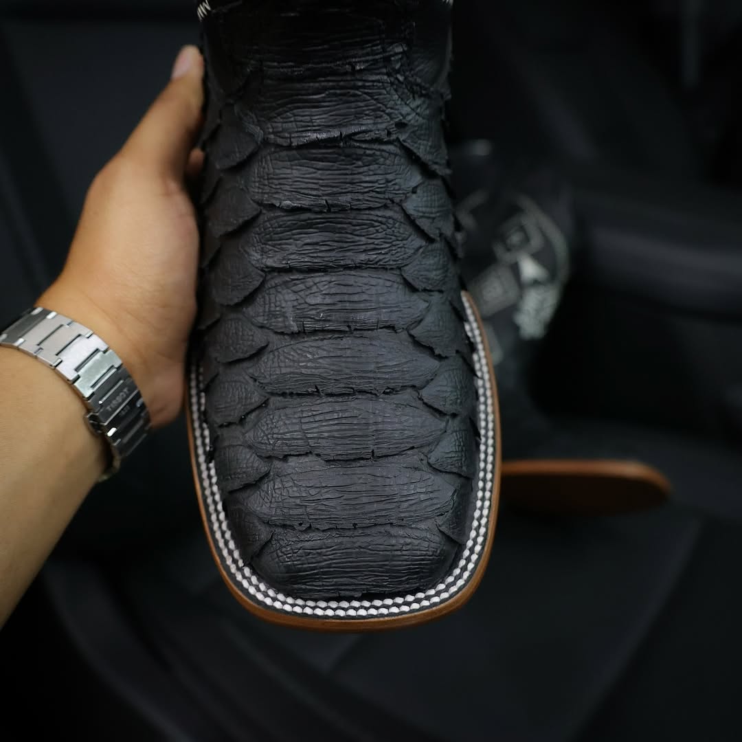 Black Jumbo Python Boots