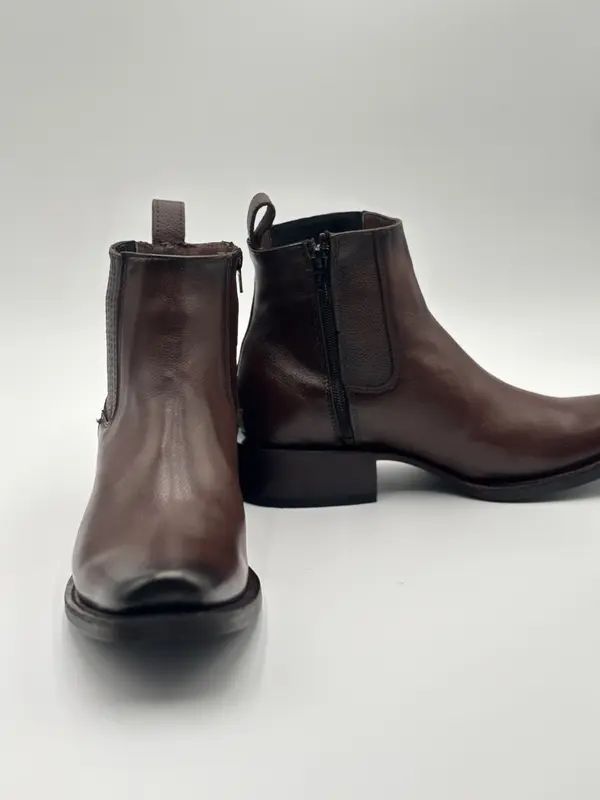 Vintage Genuine Leather Chelsea Ankle Boots