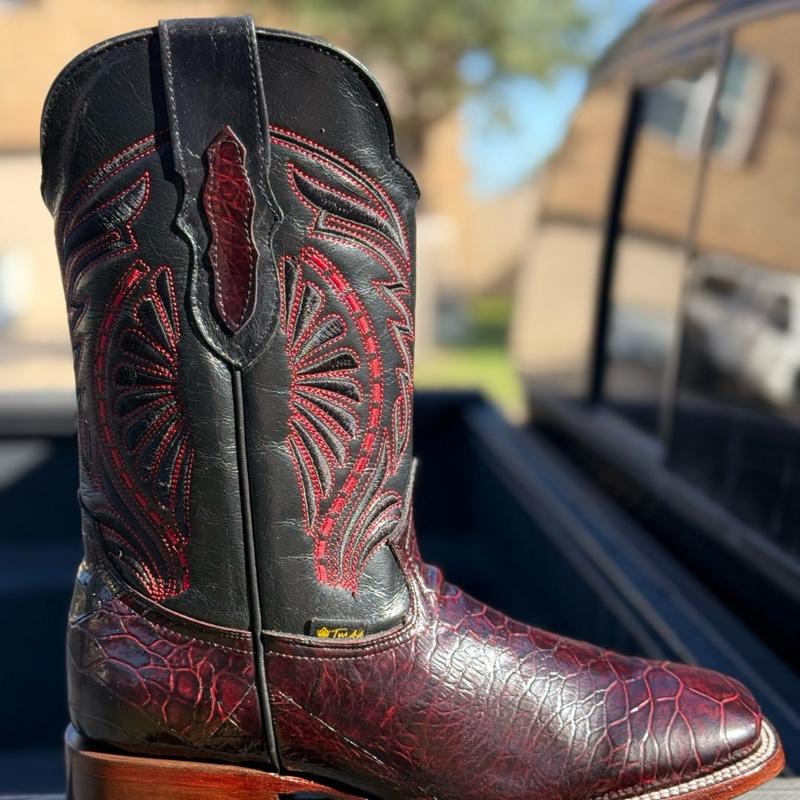 Men’s Western Cowboy Turtle-Embossed Leather Boots