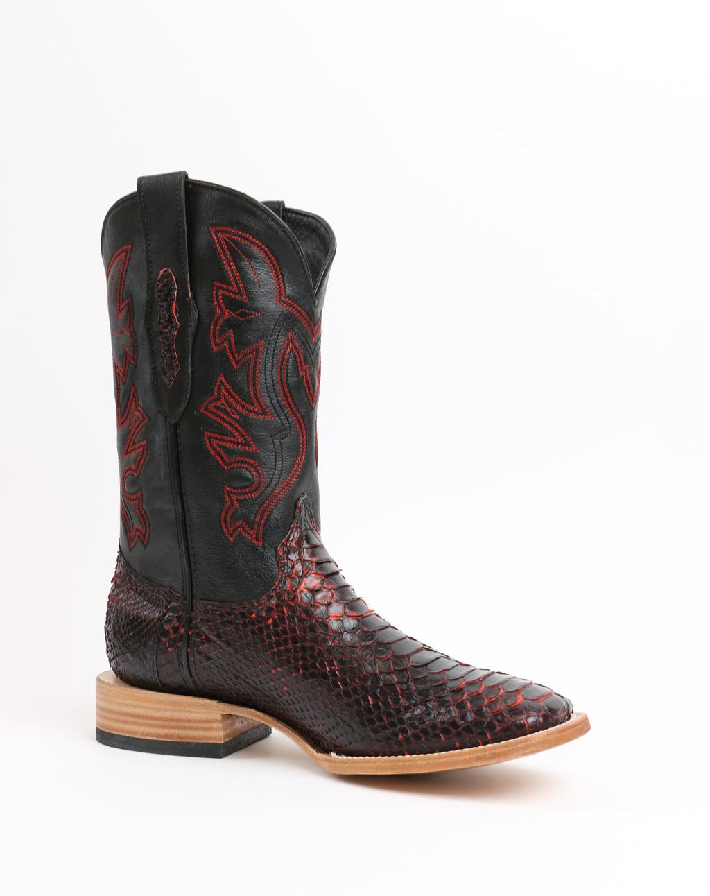 Premium Exotic Python Square Toe Boots 