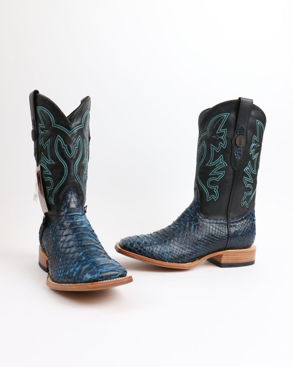 Premium Exotic Python Square Toe Boots 