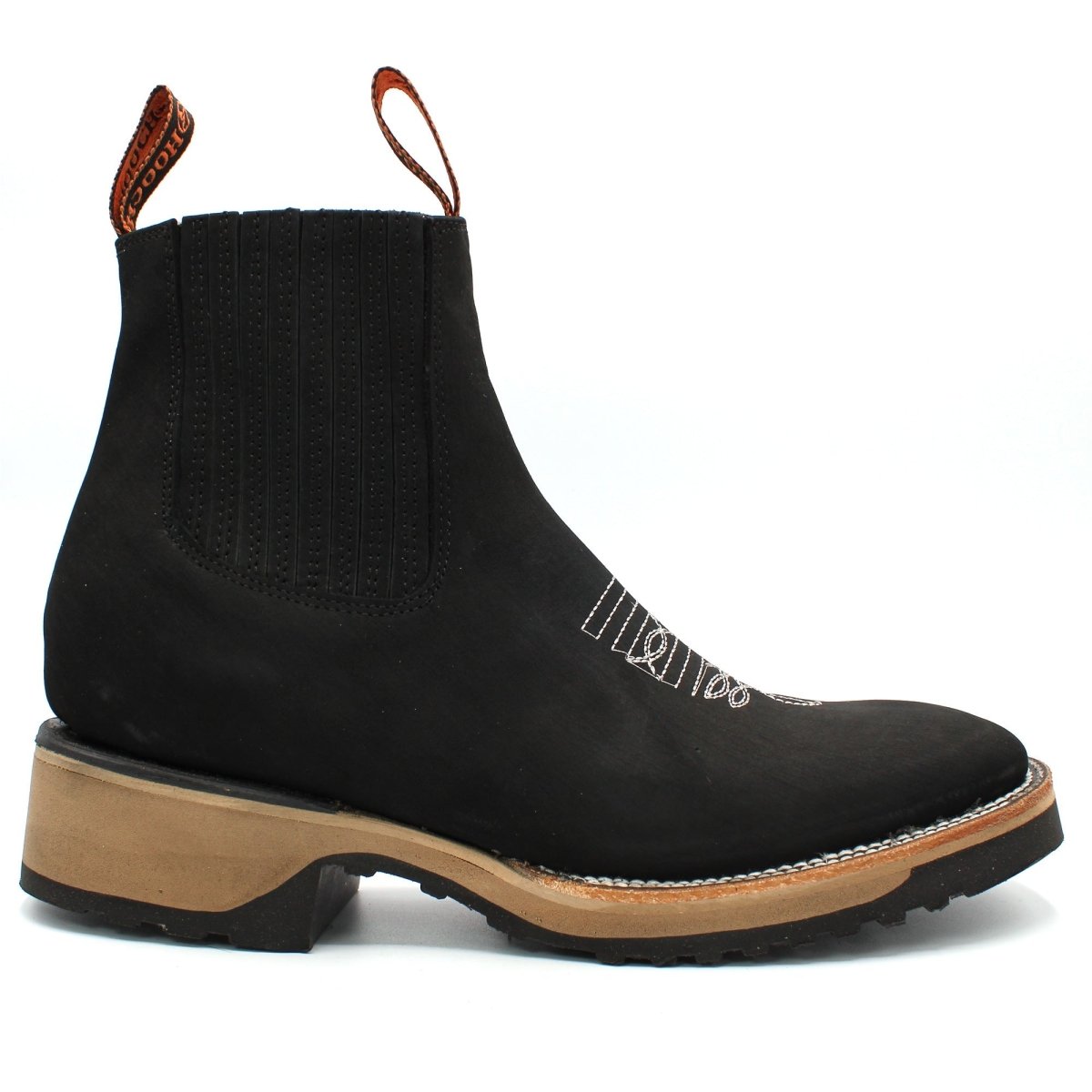 New Wide Square Toe Rubber Sole Hooch Ankle Boots